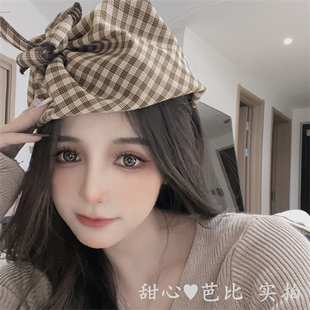 复古小帽子发箍英伦风格 原创法式 子超大蝴蝶结发卡小礼帽发饰品女