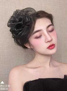 原创复古小帽子发饰网纱蕾丝花朵礼帽顶夹发卡演出旗袍影楼头饰女
