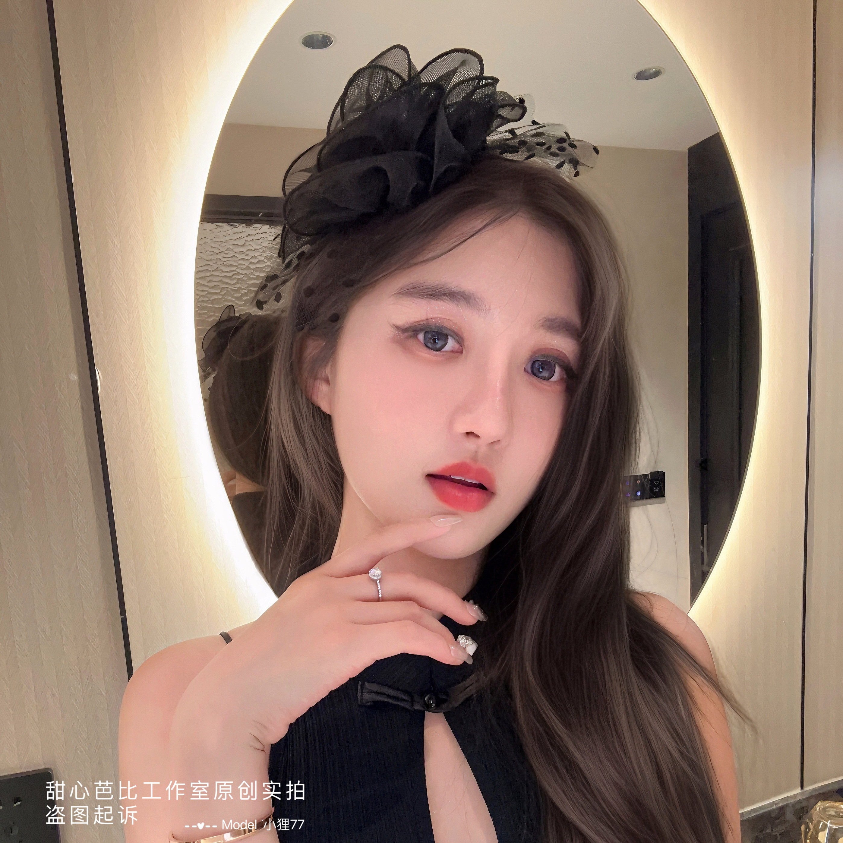 甜心春夏款原创网纱山茶花朵发夹复古网纱礼帽女头饰面纱旗袍礼服