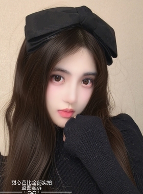 原创气质黑色绒布中间大蝴蝶结发箍女高颅顶宽边发卡头饰发饰女