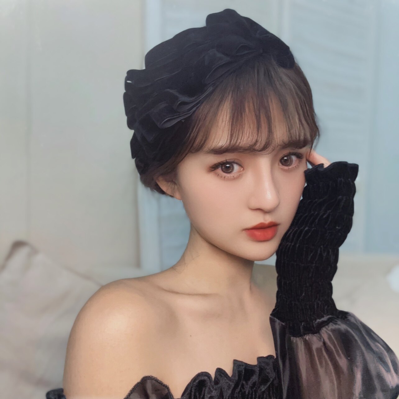 蝴蝶结头饰丝绒发箍原创