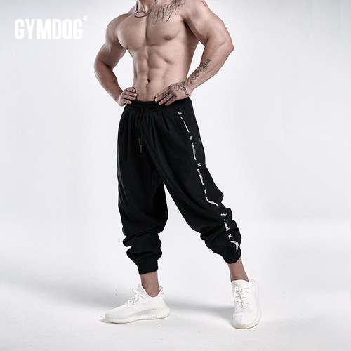 自制潮牌串标运动裤gymdog