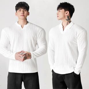 GD高级感350克重磅肌理长袖 运动休闲健身打底衣服 上衣男秋冬季