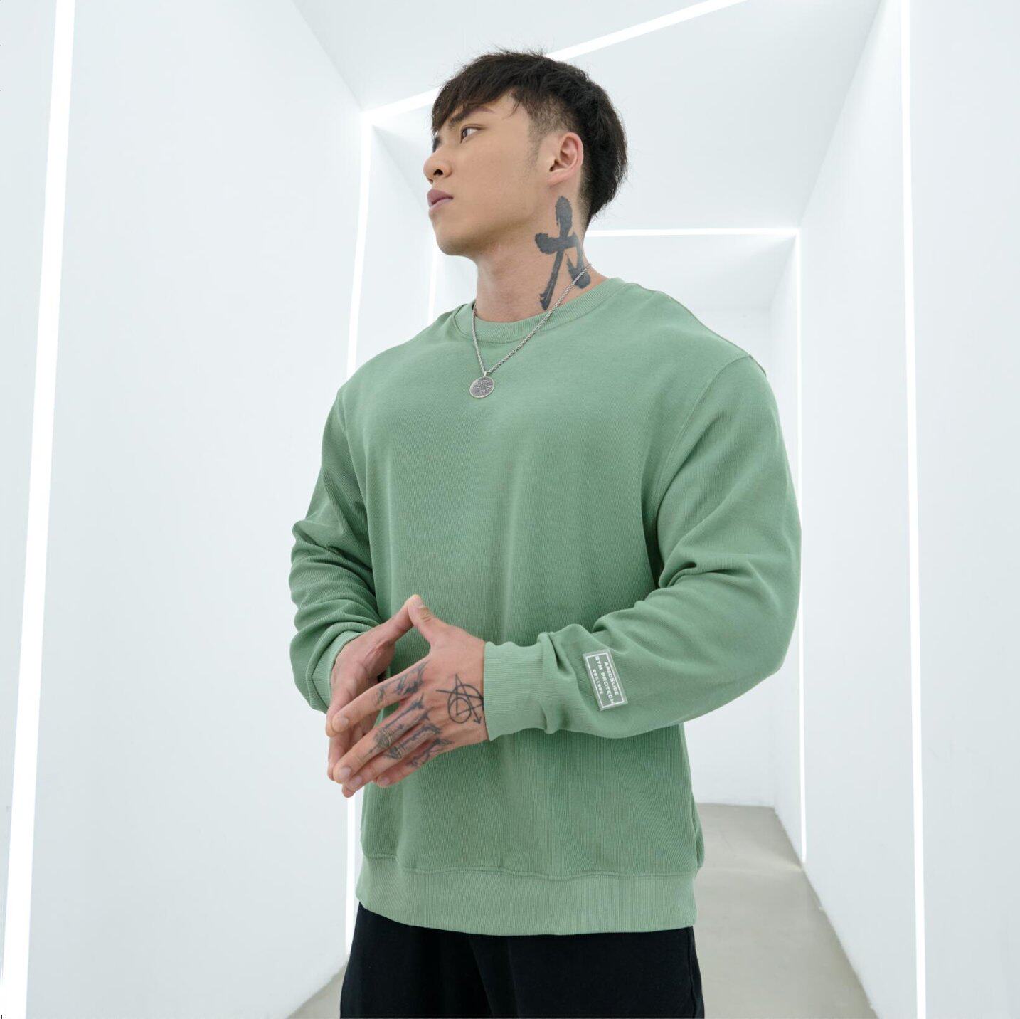 GYMDOG 트렌디 브랜드 2023 가을 스포츠 운동복 남성 피트니스 트레이닝 단순 루즈 풀오버 긴팔 옷