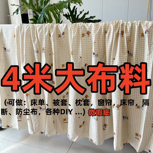 清仓特价处理4米大块布料可DIY床单被套隔断布防尘布沙发罩小布料