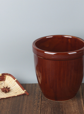 3斤小水缸粗粮小瓷缸带盖杂粮缸盛猪油坛子热油小罐粗陶缸小酱缸