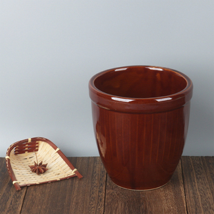 3斤小水缸粗粮小瓷缸带盖杂粮缸盛猪油坛子热油小罐粗陶缸小酱缸