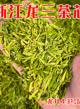 2026年龙三茶芯浙江扁形龙井43号品种茶芯嫩芽春茶头采绿茶高碎