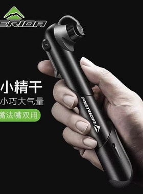 美利达自行车高压便携打气筒山地公路车迷你充气筒美法嘴带气压表