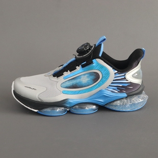 安踏儿童跑鞋男大童春秋气垫网面纽扣减震休闲运动鞋312435583