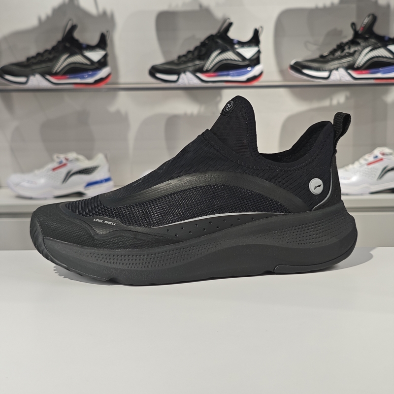 李宁透气男子一脚蹬反光休闲鞋