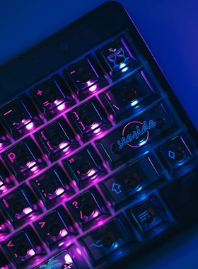 LeleLabSeaside高亮透黑键帽游戏个性电竞创意幽灵迈阿密海滨