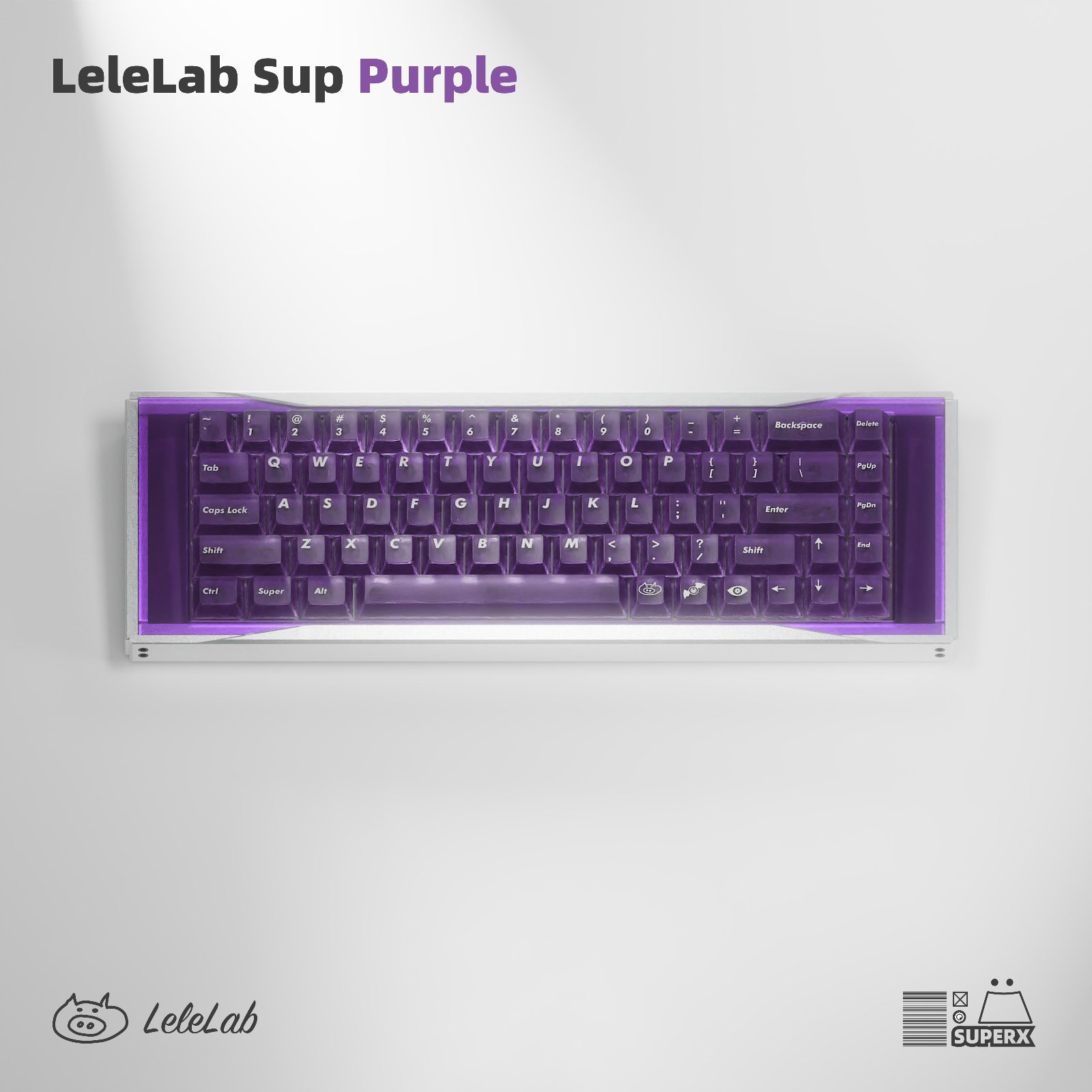 Lelelab SupSup 透明紫ABS键帽游戏外设桌搭舞厅小蜜蜂