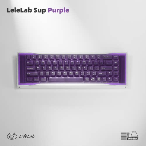 LeleDesign SupSup 透明紫ABS键帽游戏外设桌搭舞厅小蜜蜂