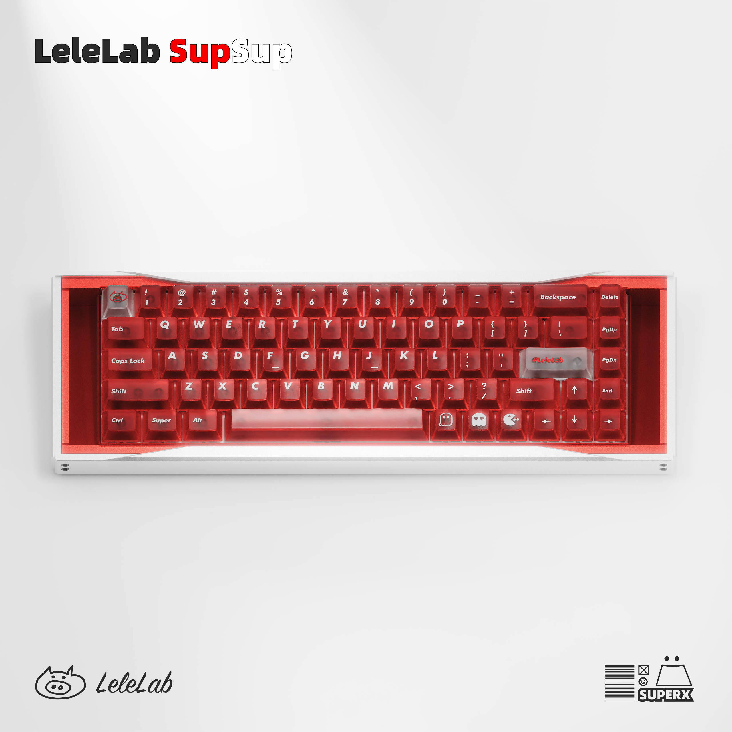 LeleLabSupSup正色红透键帽