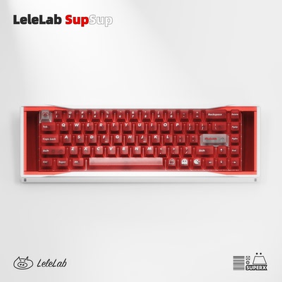 LeleLabSupSup正色红透键帽