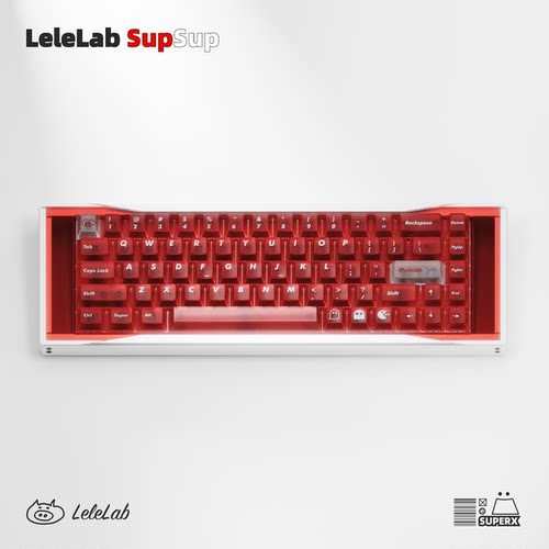 LeleLabSupSup正色红透键帽