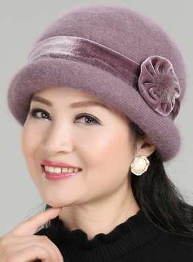 针织帽子女中老年人冬季毛线帽