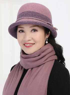女士气质秋冬帽子画家帽盆帽礼帽