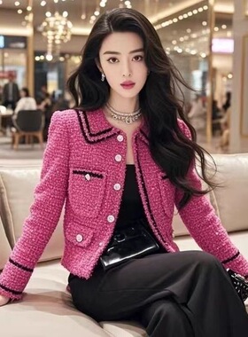 小香风超火爆款短外套女春秋新款小个子独特超好看高端别致上衣潮