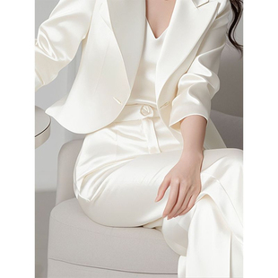 子两件套装 裤 潮 通勤职业OL冷淡系高级感干练气质显瘦西装 春夏新款