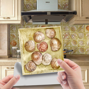 贝壳海螺瓷砖贴楼梯腰线厨房餐厅浴室客厅墙面美化装饰墙贴纸防水