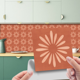 波西米亚风砖红色瓷砖贴楼梯腰线厨房餐厅浴室装饰画墙贴纸防油水