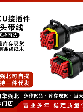 安普插头 汽车防水连接器 8孔14孔23孔35孔EUC插头加工线束