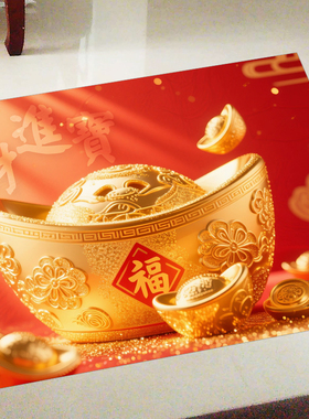 大金元宝招财进宝招财自粘地贴纸