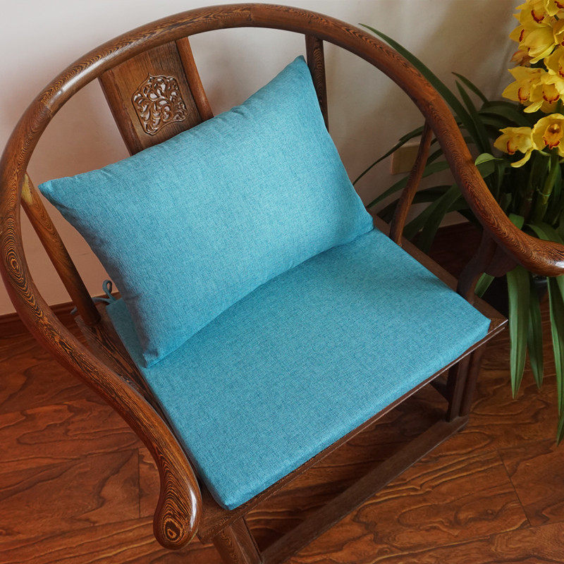 包邮纯色圈椅子垫官帽海棉防滑素麻茶室办公室飘窗垫四季通用定制
