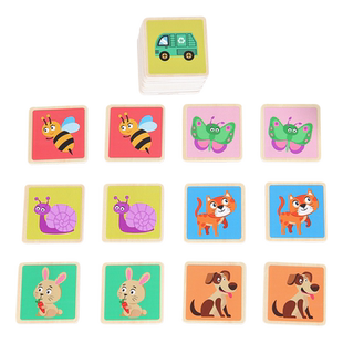 贝乐多 记忆卡片游戏 12对配对匹配记忆力桌面找相同18个月+玩具