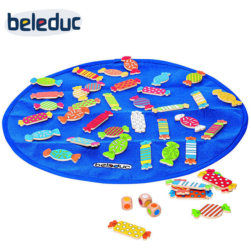 德国beleduc糖果游戏 形状游戏儿童颜色分类趣味玩具木质早教亲子