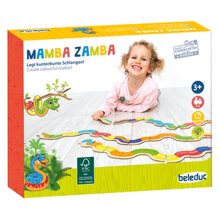 beleduc小蛇多米诺3岁以上逻辑思维色彩对应儿童拼接连连看图形