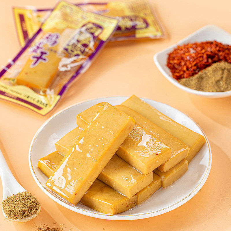 四川胡婆婆鸡蛋干香辣味五香味休闲饱腹追剧零食多口味300g/袋