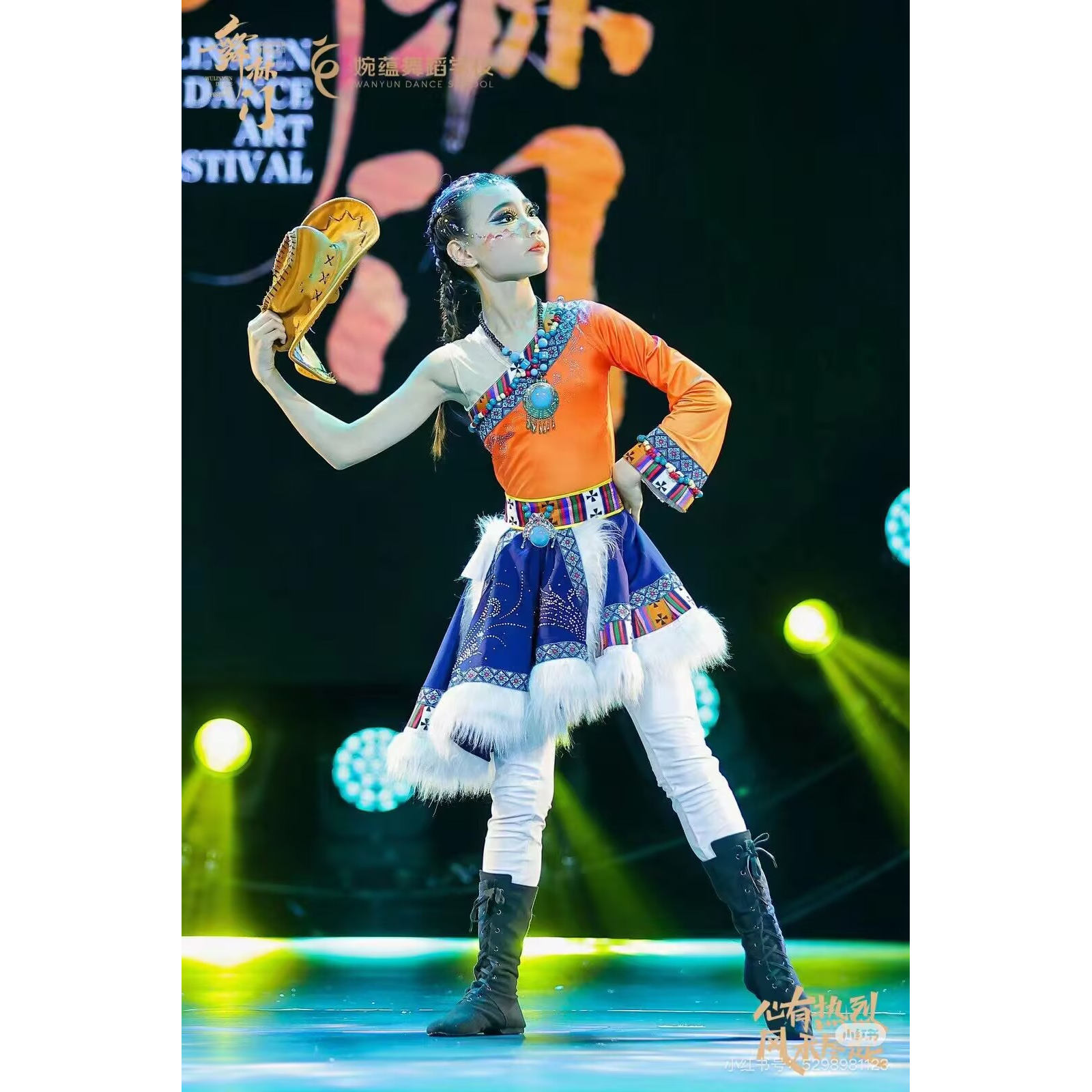 儿童藏族服装女藏族舞蹈演出服