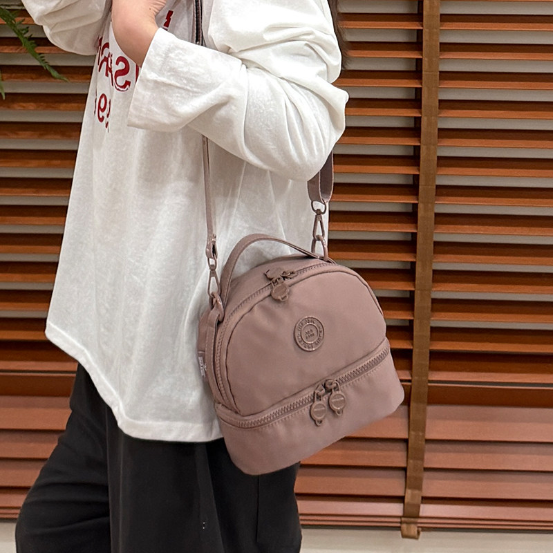 捷朗仕新款双层分区化妆包女小包包尼龙便携单肩手提包牛津布斜挎