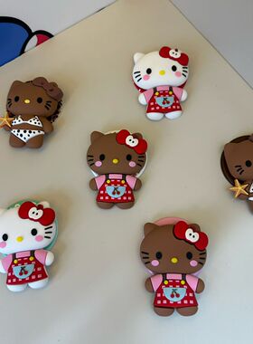 泡泡骚通用-手机气囊支架坐姿kitty磁吸支架可伸缩适配popsockets