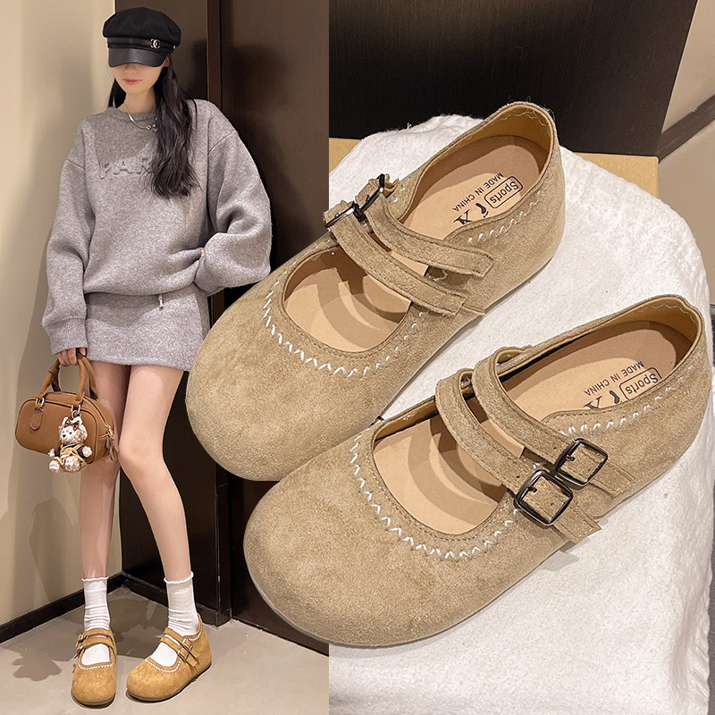 2026新款法式复古玛丽珍鞋女平底包跟单鞋一字带仙女款浅口豆豆鞋,女鞋,时尚休闲鞋,淘宝优惠券,粉丝福利购,淘宝优惠卷