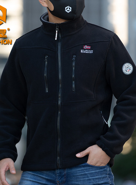 昂垦秋冬季Nuowei抓绒衣男士加绒加厚冲锋衣户外登山徒步战术夹克