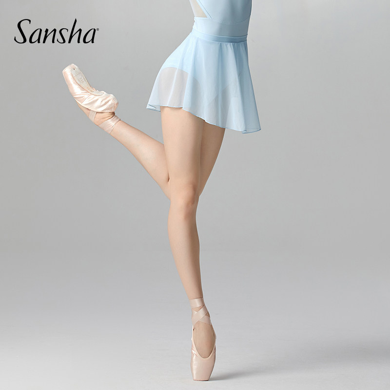 Sansha 法国三沙芭蕾舞短裙女 弹力网纱练功裙健身裤外搭半身裙