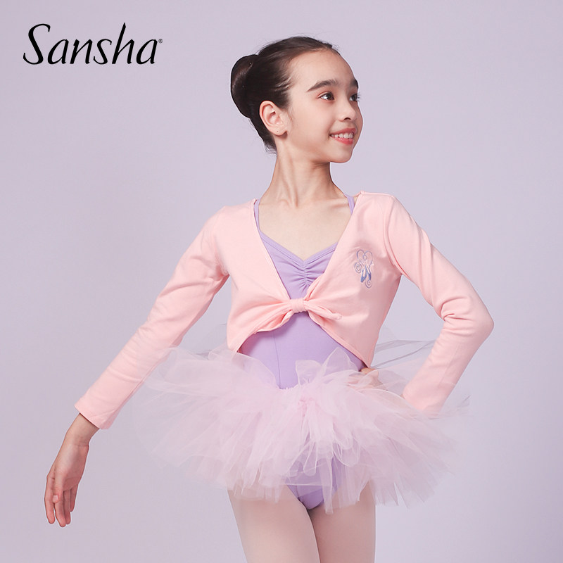 Sansha 三沙儿童舞蹈保暖上衣长袖V领棉衫芭蕾舞棉外套