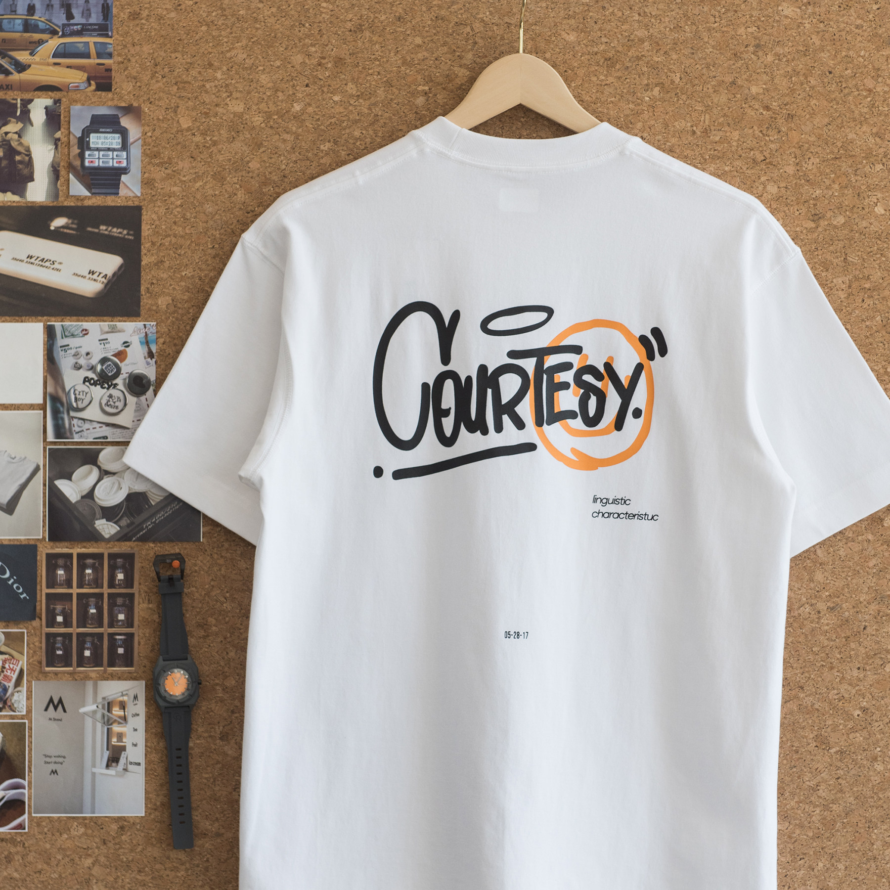 原创265g全棉夏季加厚落肩宽松三本针小领口圆领短袖t恤男女情侣