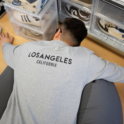 原创自制230g秋季全棉圆领宽松高街纯色打底基础长袖t恤男潮ins