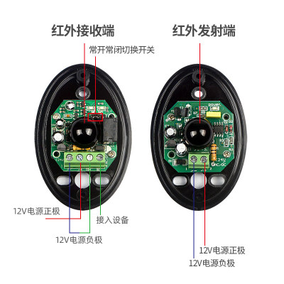 电动平开门单光束防水红外对射探测器红外线平移门感应器道闸户i.