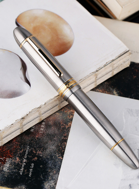 MAJOHN末匠P141钛合金大型活塞钢笔男士用锤纹版观墨窗40型8号尖