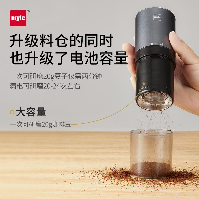 myle电动磨豆机咖啡豆研磨机意式家用小型304不锈钢芯咖啡研磨机