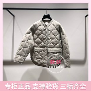 奥莱欧时力2025秋新上市灰色羽绒服女新款通勤百搭1SY333046F