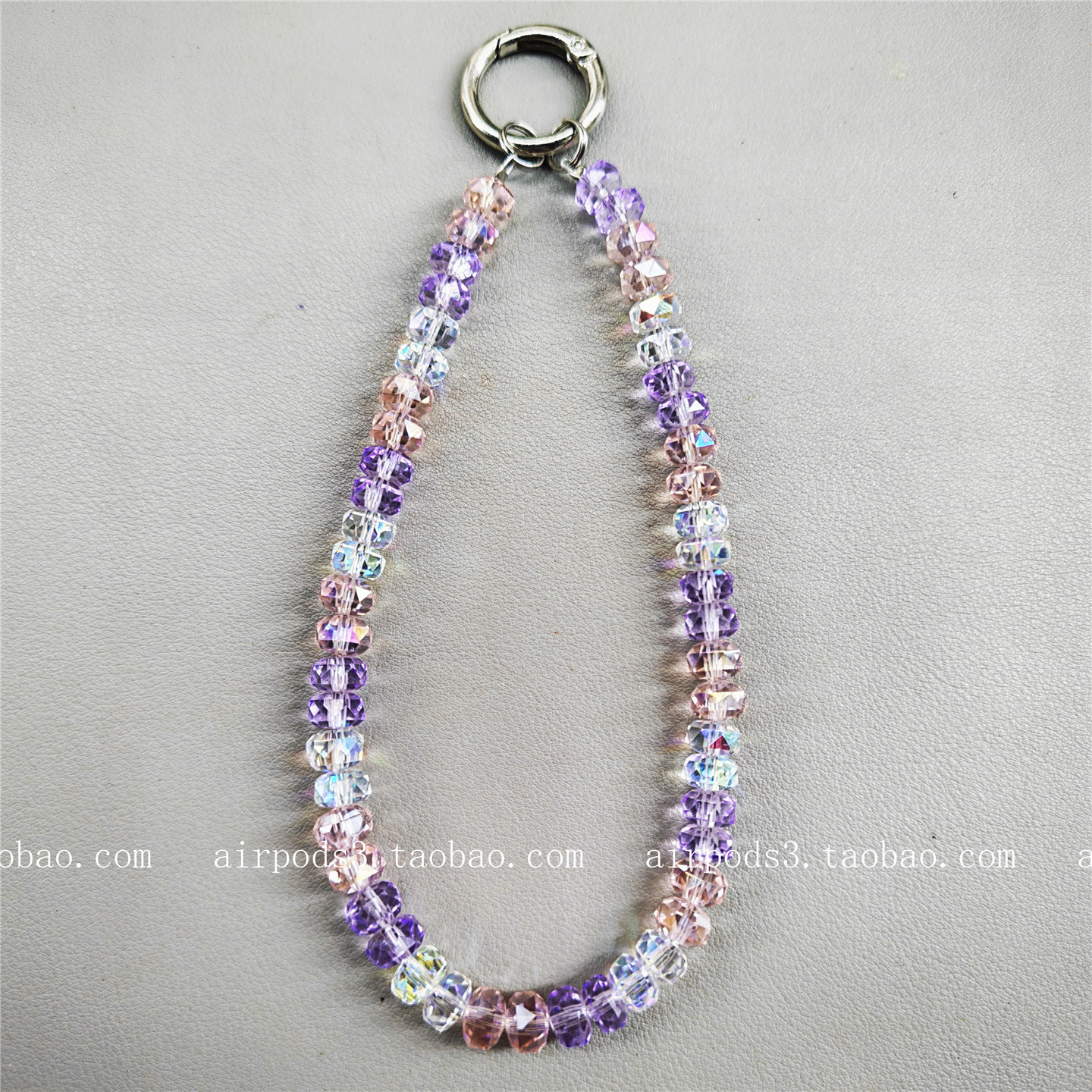 菱形水晶珠子手机链串珠珍珠链条手机壳挂绳挂链包包挂饰手腕挂件