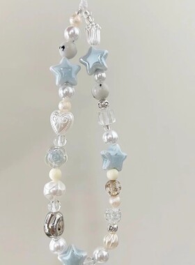 手机链小清新蓝色星星手机壳挂绳简约ccd相机挂绳新款拍立得挂件