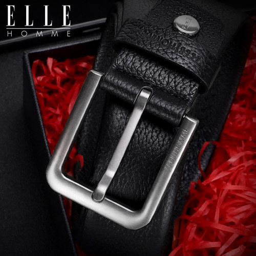 elle新款男士商务青年针扣皮带
